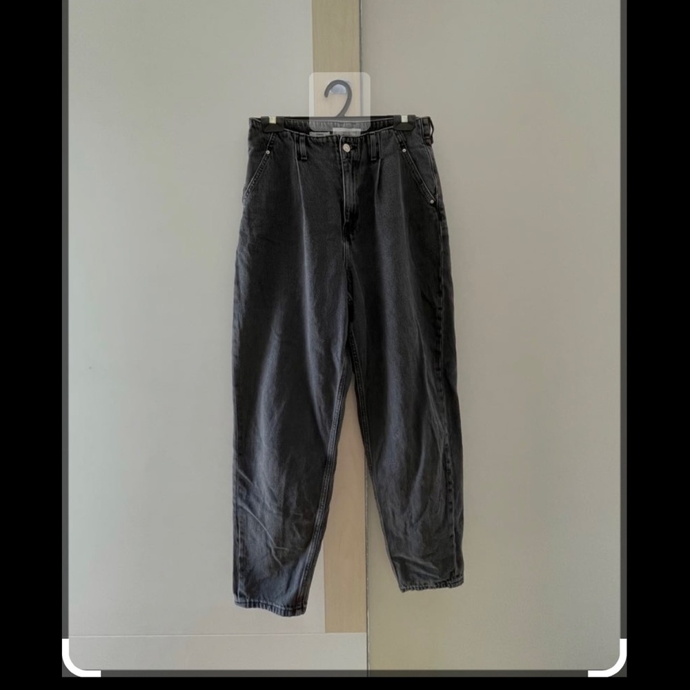 MANGO High waisted loose fit black jeans corina style
